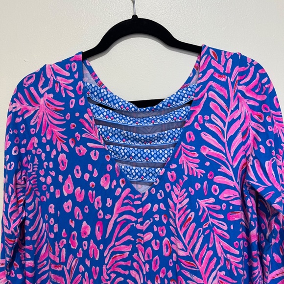 Lilly Pulitzer Ophelia Swing Dress in Pundy Blue La Zebra Pink Size M - Picture 6 of 11